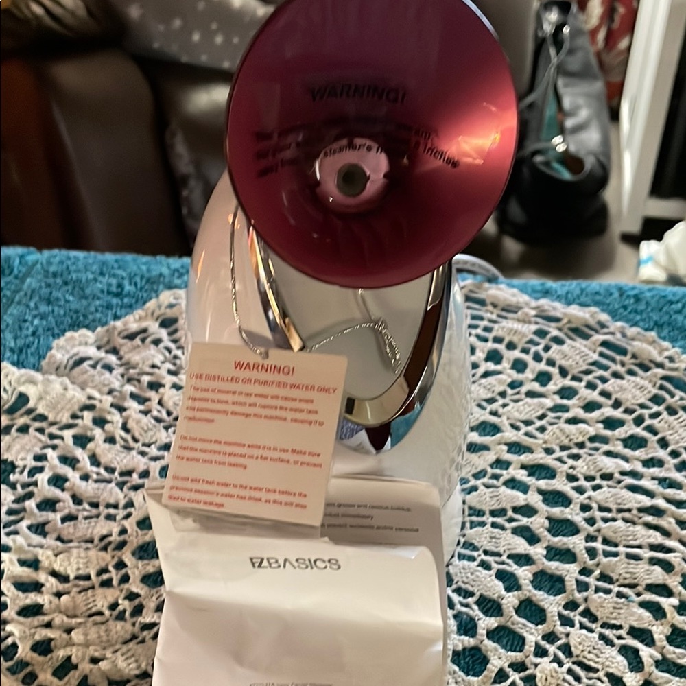 IZBASICS Facial Steamer with Red and White Design